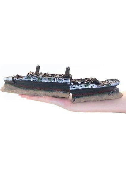 Akvaryum Balık Tankı Vintage Dekoratif Kayıp Enkaz Tekne Titanic Gemi Süsler Reçine Tasarım Pet Malzemeleri Ev Dekorasyonu | Süslemeler (Yurt Dışından) fiyatları