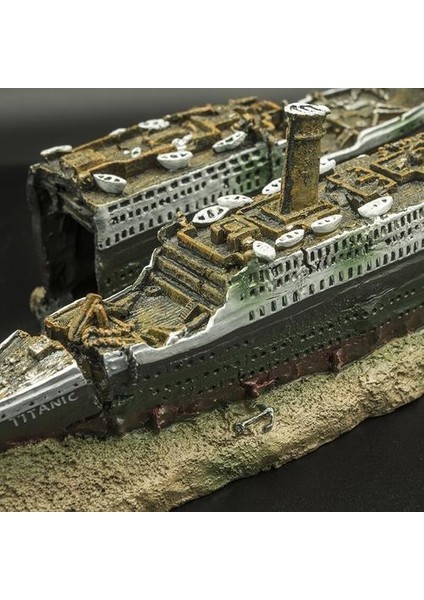 Akvaryum Balık Tankı Vintage Dekoratif Kayıp Enkaz Tekne Titanic Gemi Süsler Reçine Tasarım Pet Malzemeleri Ev Dekorasyonu | Süslemeler (Yurt Dışından) modelleri