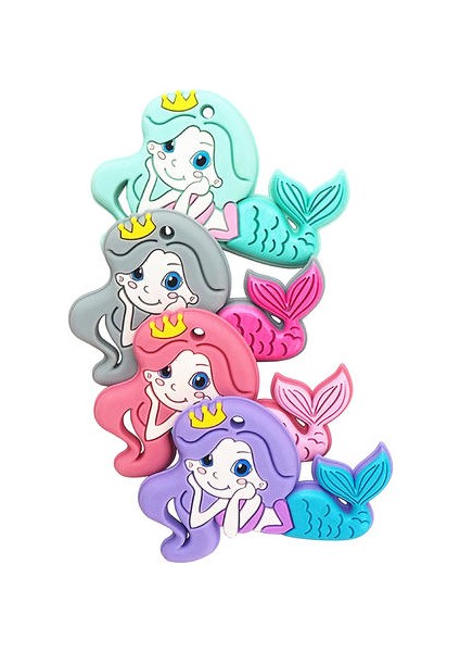 10 Adet Silikon Denizkızı Dişlikleri Gıda Sınıfı Bebek Karikatür Emzik Duş Diş Çıkarma Hemşireliği Oyuncak Aksesuarları Hediyeler Bpa Ücretsiz | Bebek Dişlikleri (Renk Karışımı) (Yurt Dışından)