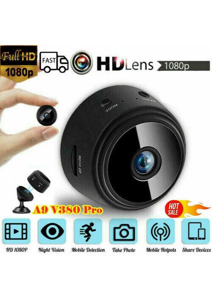 1080 P Kablosuz Wifi Kapalı / Açık Hd Mini Manyetik Ip Kamera Cctv Ev Güvenliği (Yurt Dışından)