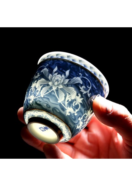 Çin Jingdezhen Mavi ve Beyaz Porselen Çay Bardağı Küçük Çay Kase Seramik Çay Fincanı Kahve Bira Şarap Kupa | Teacups (Yurt Dışından) modelleri