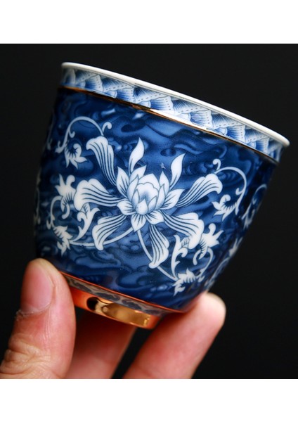 Çin Jingdezhen Mavi ve Beyaz Porselen Çay Bardağı Küçük Çay Kase Seramik Çay Fincanı Kahve Bira Şarap Kupa | Teacups (Yurt Dışından) fırsatları