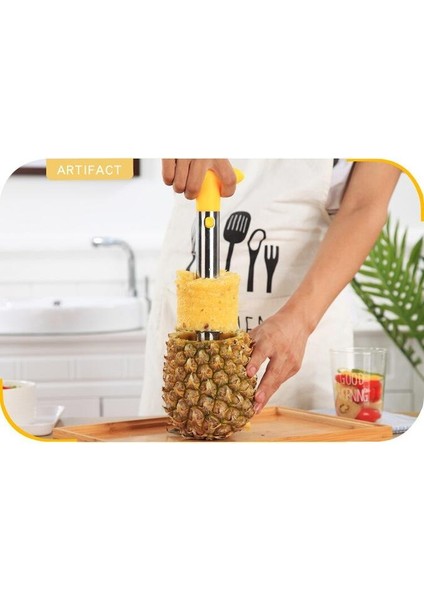 Three Beans 1 Adet Paslanmaz Çelik Kullanımı Kolay Ananas Soyucu Aksesuarları Ananas Dilimleme Meyve Bıçağı Kesici Torça Dilimleme Mutfak Aletleri | Ananas Dilimleyiciler (Yurt Dışından)