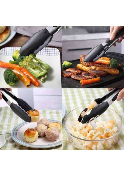 Maşa Barbekü Siyah Silikon Uçlu 40 cm fiyatları