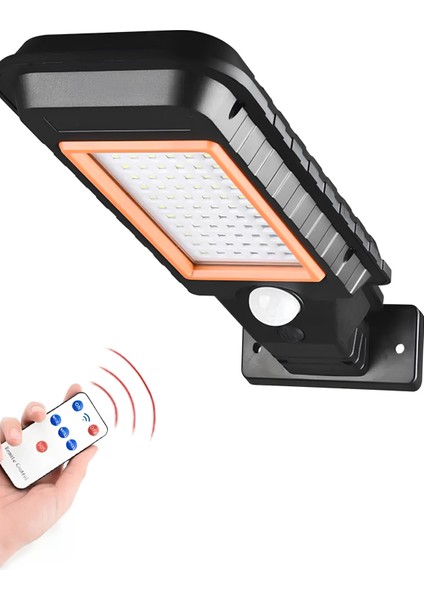 72 Smd Güneş Enerjili Sokak Lambası Solar Duvar Lambası Hareket Sensörlü 3 Mod Uzaktan kumandalı modelleri
