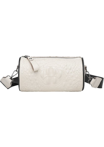 Hakiki Deri Kadın Çantası Ilk Katman Inek Derisi Omuz Crossbody Çanta 2023 Yeni Moda Timsah Desen Küçük Kare Çanta Geniş Omuz Askısı (Yurt Dışından)