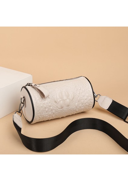 Hakiki Deri Kadın Çantası Ilk Katman Inek Derisi Omuz Crossbody Çanta 2023 Yeni Moda Timsah Desen Küçük Kare Çanta Geniş Omuz Askısı (Yurt Dışından) fiyatları