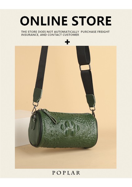 Hakiki Deri Kadın Çantası Ilk Katman Inek Derisi Omuz Crossbody Çanta 2023 Yeni Moda Timsah Desen Küçük Kare Çanta Geniş Omuz Askısı (Yurt Dışından) fırsatları