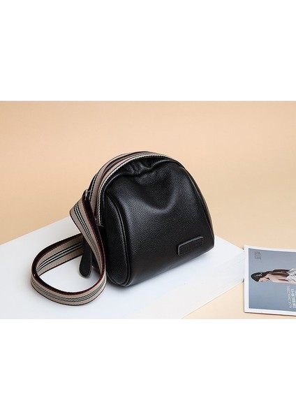 Çanta Kadın Çanta 2023 Yeni Yumuşak Deri Çanta Kadın Tek Omuz Crossbody Çanta Rahat Büyük Kapasiteli Birinci Katman Sığır Kabuk Çanta Gelgit (Yurt Dışından)