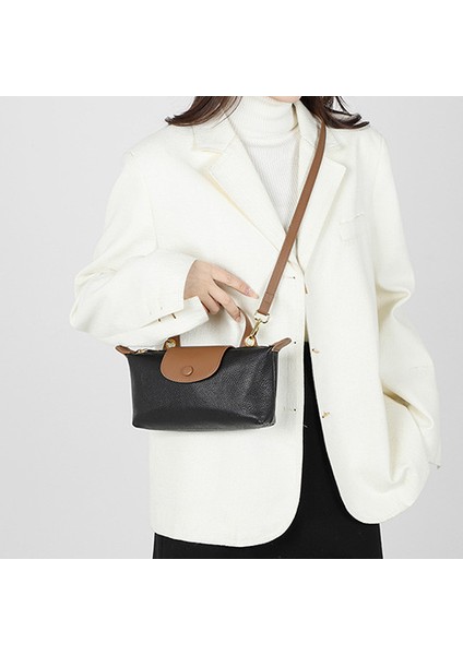 Deri Çanta Kadın Çanta 2023 Yeni Yeni Basit Moda Büyük Kapasiteli Yumuşak Deri Tek Omuzlu Crossbody Çanta (Yurt Dışından)