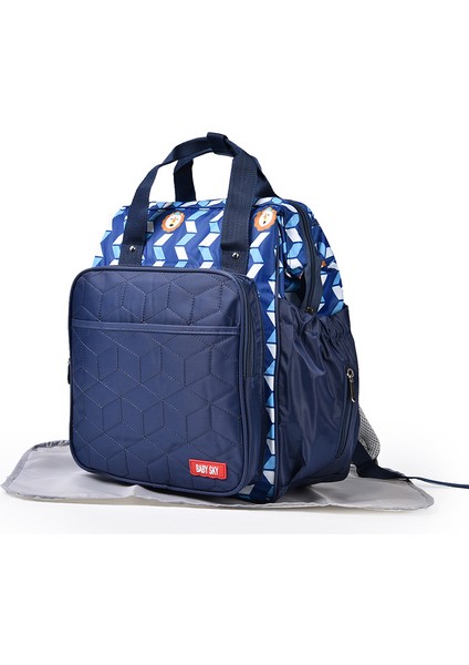 Yeni Moda Baskı Çok Fonksiyonlu Omuzlu Anne Çantası Büyük Kapasiteli Anne ve Bebek Sırt Çantası Çok Bölmeli Bebek Bezi Çantası (Yurt Dışından)