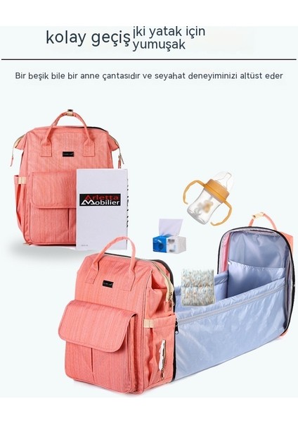 Yeni Bebek Katlanabilir Yatak Sırt Çantası Dışarı Omuz Mumya Çanta Çok Fonksiyonlu Büyük Kapasiteli Taşınabilir Bebek Yatak Yatak (Yurt Dışından) fırsatları