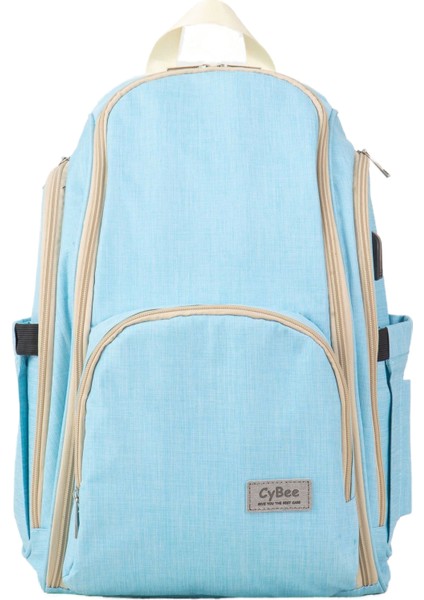 Yüksek Dereceli Su Geçirmez Açık Omuz Mumya Çantası Çok Fonksiyonlu Büyük Kapasiteli Çift Fermuarlı Tam Açık Anne ve Bebek Sırt Çantası Bebek Bezi Çantası (Yurt Dışından)