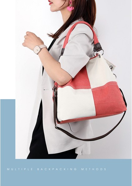 Rahat Bayan Kanvas Çanta Moda Vahşi Taşınabilir Crossbody Çanta 2023 Trend Yeni Dikiş Renk Tek Omuzlu Kadın Çantası (Yurt Dışından) modelleri