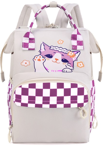 Yeni Anne ve Bebek Çantası Kedi Yavrusu Desen Sevimli Anne Çanta Hayvan Ekose Omuz Saklama Süt Yalıtım Hapsi Çanta (Yurt Dışından)