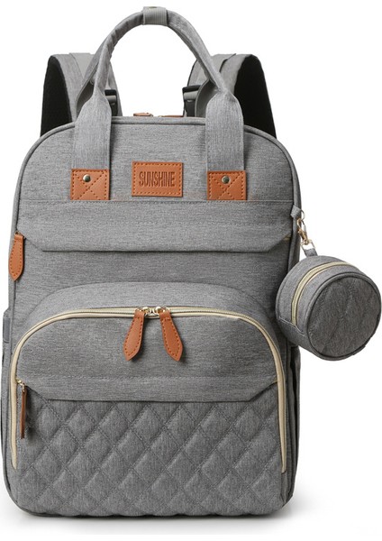 Bebek Karyolası Anne Çantası Çok Fonksiyonlu Güneşlik Cibinlik Bebek Çantası Yatak USB Şarj Anne Çantası (Yurt Dışından)