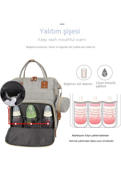 Mumya Çanta Beşik Katlanır Çok Fonksiyonlu Su Geçirmez Anne Bebek Çanta Genişletilmiş Yatak Yalan Bebek Çanta (Yurt Dışından) fırsatları