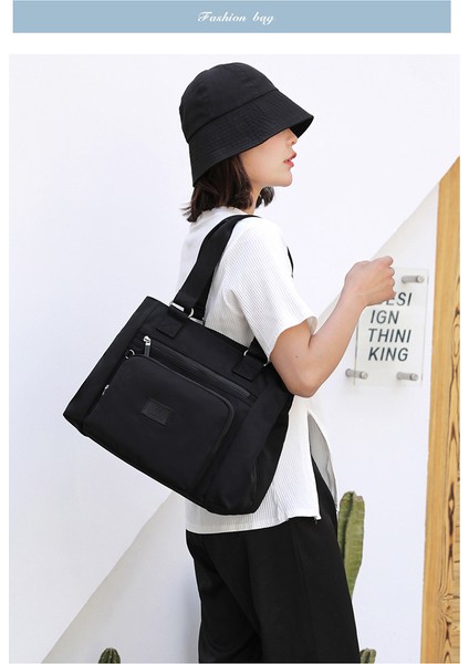 Kadın Çantası Moda Trendi Büyük Kapasiteli Omuzdan Askili Çanta Iş Işe Gidip Gelmek Su Geçirmez Tote Çanta Rahat Taşınabilir Naylon Seyahat Çantası (Yurt Dışından) modelleri