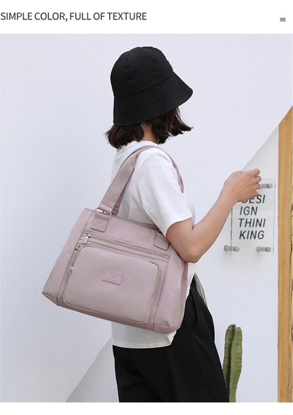 Kadın Çantası Moda Trendi Büyük Kapasiteli Omuzdan Askili Çanta Iş Işe Gidip Gelmek Su Geçirmez Tote Çanta Rahat Taşınabilir Naylon Seyahat Çantası (Yurt Dışından) fiyatları