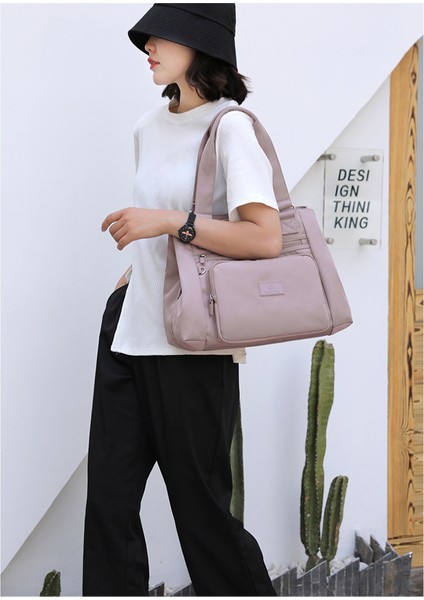 Kadın Çantası Moda Trendi Büyük Kapasiteli Omuzdan Askili Çanta Iş Işe Gidip Gelmek Su Geçirmez Tote Çanta Rahat Taşınabilir Naylon Seyahat Çantası (Yurt Dışından) modelleri