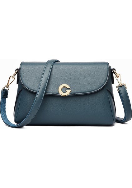 Çanta 2023 Yeni Moda Orta Yaşlı Anne Crossbody Çanta Bayan Vahşi Katı Renk Küçük Kare Çanta Tek Omuz Yumuşak Deri Kadın Çanta (Yurt Dışından)