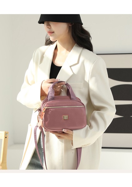 Yeni Bayan Moda Omuz Çantası Moda Basit Çok Katmanlı Messenger Çanta Anti-Sıçrama Naylon Çanta (Yurt Dışından) modelleri