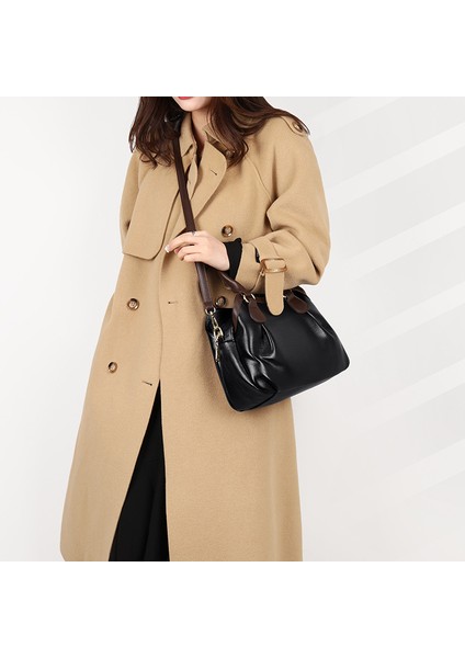 Çanta 2023 Yeni Kadın Çanta Avrupa ve Amerikan Retro Büyük Kapasiteli Crossbody Çanta Rahat Basit El Çantası (Yurt Dışından) fırsatları