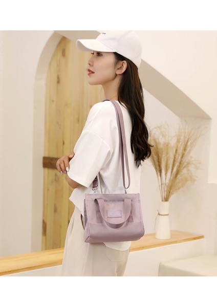 Su Geçirmez Naylon Kadın Çantası Moda Basit Kişilik Messenger Çanta Alışveriş Taşınabilir Vahşi Omuz Çantası (Yurt Dışından) modelleri