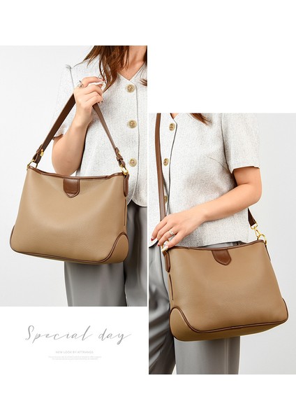 Çanta Büyük Kapasiteli Kadın Çantası 2023 Yeni Vintage Bayan Omuz Çantası Moda Banliyö Crossbody Çantası (Yurt Dışından) modelleri