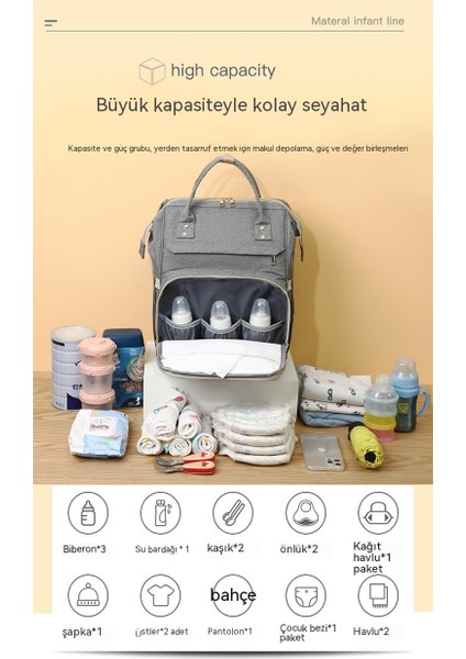 Mumya Çantası Taşınabilir Omuzlar Çok Fonksiyonlu Taşınabilir Süt Saklama Çantası 2023 Yeni Açık Moda Sırt Çantası (Yurt Dışından) modelleri