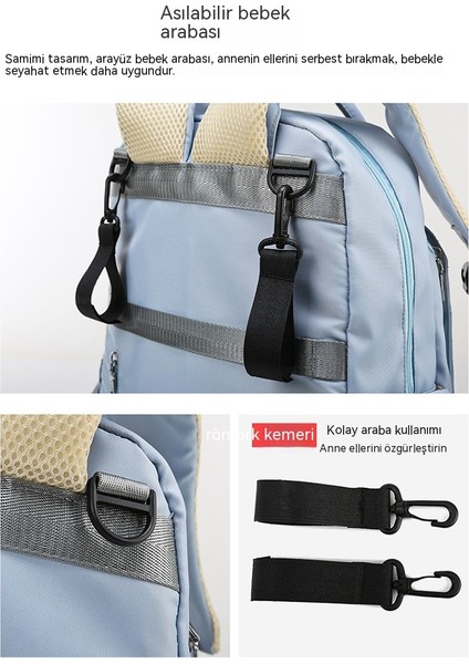 Büyük Kapasiteli Nakış Anne Bebek Çantası Çok Fonksiyonlu Ultra Hafif Su Geçirmez Taşınabilir Bebek Bezi Çantası Bebek Yalıtım Anne Çantası (Yurt Dışından) fiyatları