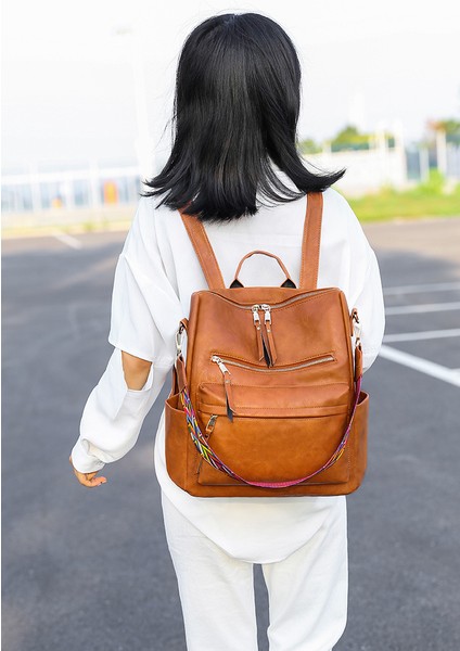 Backpack Büyük Kapasiteli Sırt Çantası Kadın Avrupa ve Amerikan Retro Bayan Sırt Çantası (Yurt Dışından) fiyatları