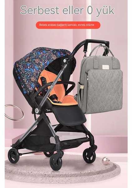 Anne Çantası 2023 Yeni Moda Taşınabilir Büyük Kapasiteli Sırt Çantası Anne ve Bebek Anne Dışarı Hafif Çok Fonksiyonlu Sırt Çantası (Yurt Dışından) indirimleri