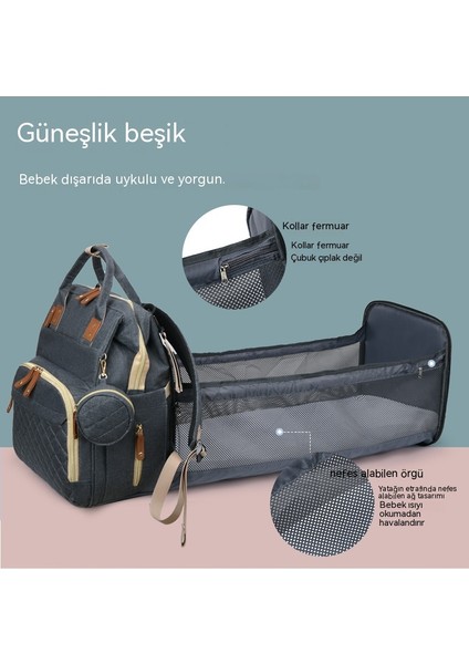 Yatak Çantası 2023 Yeni Anne Anne Bebek Çantası Çok Fonksiyonlu Saklama Bebek Biberon Yalıtım Çantası (Yurt Dışından) fiyatları