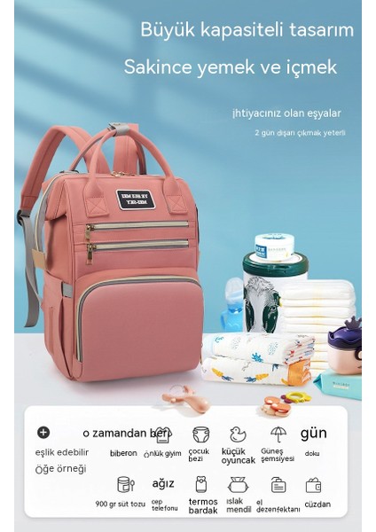 Anne Çantası Kadın Çok Fonksiyonlu Büyük Kapasiteli Sırt Çantası Hafif Anne Bebek Çantası (Yurt Dışından) modelleri