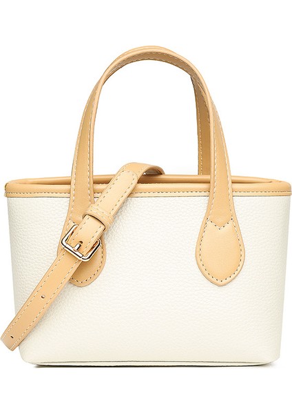 Deri Kadın Çanta Çanta Yeni Kore Sürümü Birinci Katlı Deri Moda Tote Çanta Kadın Tek Omuz Crossbody Çanta Kova Çanta Gelgit (Yurt Dışından)