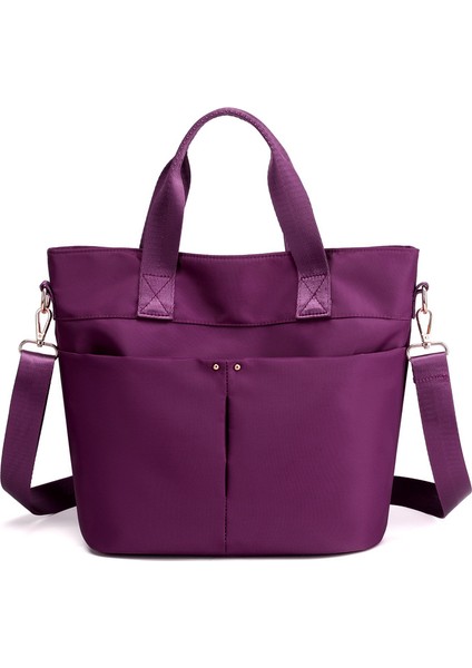 Kentsel Basit Omuz Çantası Basit ve Şık Büyük Kapasiteli Çanta Sonbahar ve Kış Yeni Naylon Taşınabilir Bayan Crossbody Çanta (Yurt Dışından)