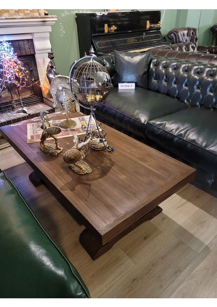 Victorian Doğal Kayın Ağacı Sehpa Ceviz Cila