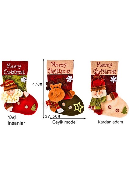 Noel Malzemeleri Karikatür Dekorasyon Şeker Çorap (Yurt Dışından) indirimleri