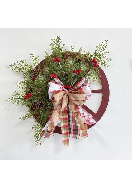 40CM Noel Dekoratif Kapı Asılı Ahşap Rulet Tekerlek (Yurt Dışından)