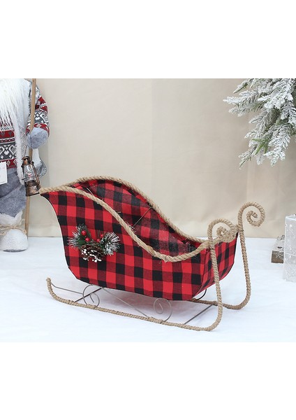 Çam Kozalağı Ip Dekorasyon Yaratıcı Kumaş Noel Kar Arabası (Yurt Dışından)