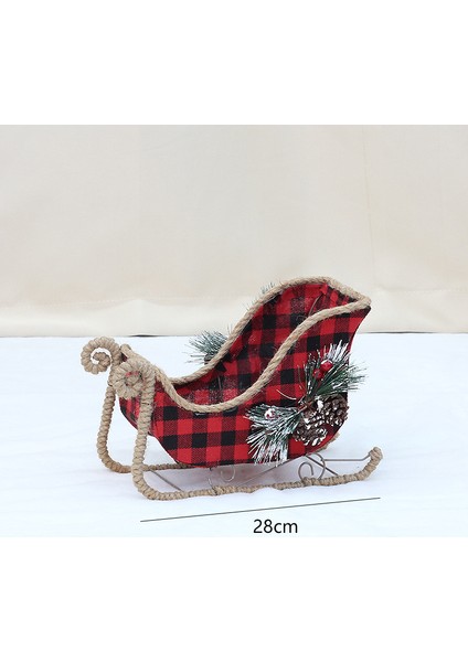 Çam Kozalağı Ip Dekorasyon Yaratıcı Kumaş Noel Kar Arabası (Yurt Dışından)
