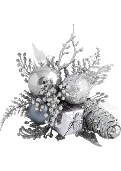 Altın ve Gümüş Kırmızı Noel Topu (Yurt Dışından)