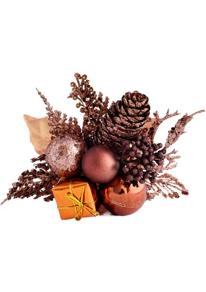 Altın ve Gümüş Kırmızı Noel Topu (Yurt Dışından)