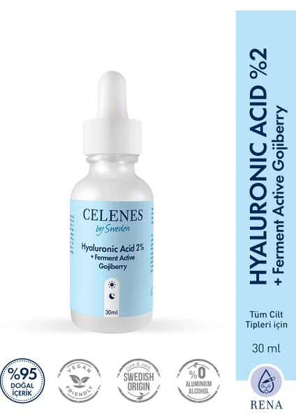 Celenes Hyaluronic Acid 2% +Ferment Active Gojiberry Yüz Serumu