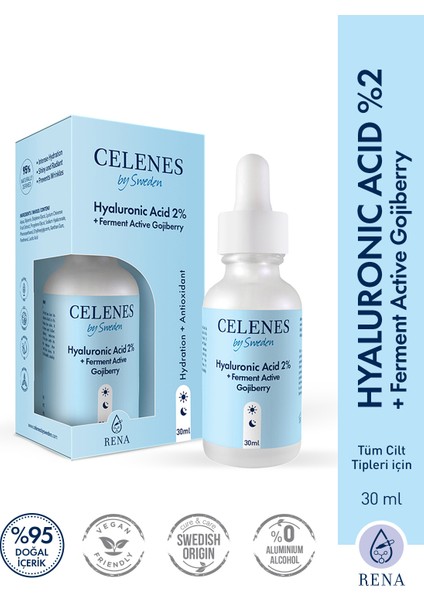 Celenes Hyaluronic Acid 2% +Ferment Active Gojiberry Yüz Serumu