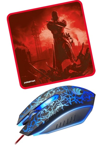 PGM25 Kablolu Gaming Mouse & Mouse Pad Kırmızı