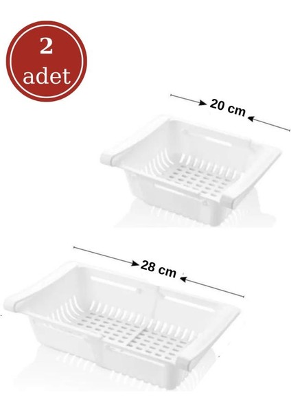 Dolap İçi Ayarlanabilir Askılı Raf Buzdolabı Akordiyon Süzgeçli Saklama Organizer 2 Adet