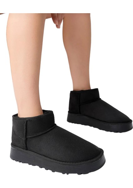 Klasik Ultra Mini Kalın Taban Kadın Bot SİYAH modelleri