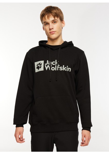 Jack Wolfskin Arthur Hoody Siyah Erkek Kapüşonlu Sweatshirt 1000001TR